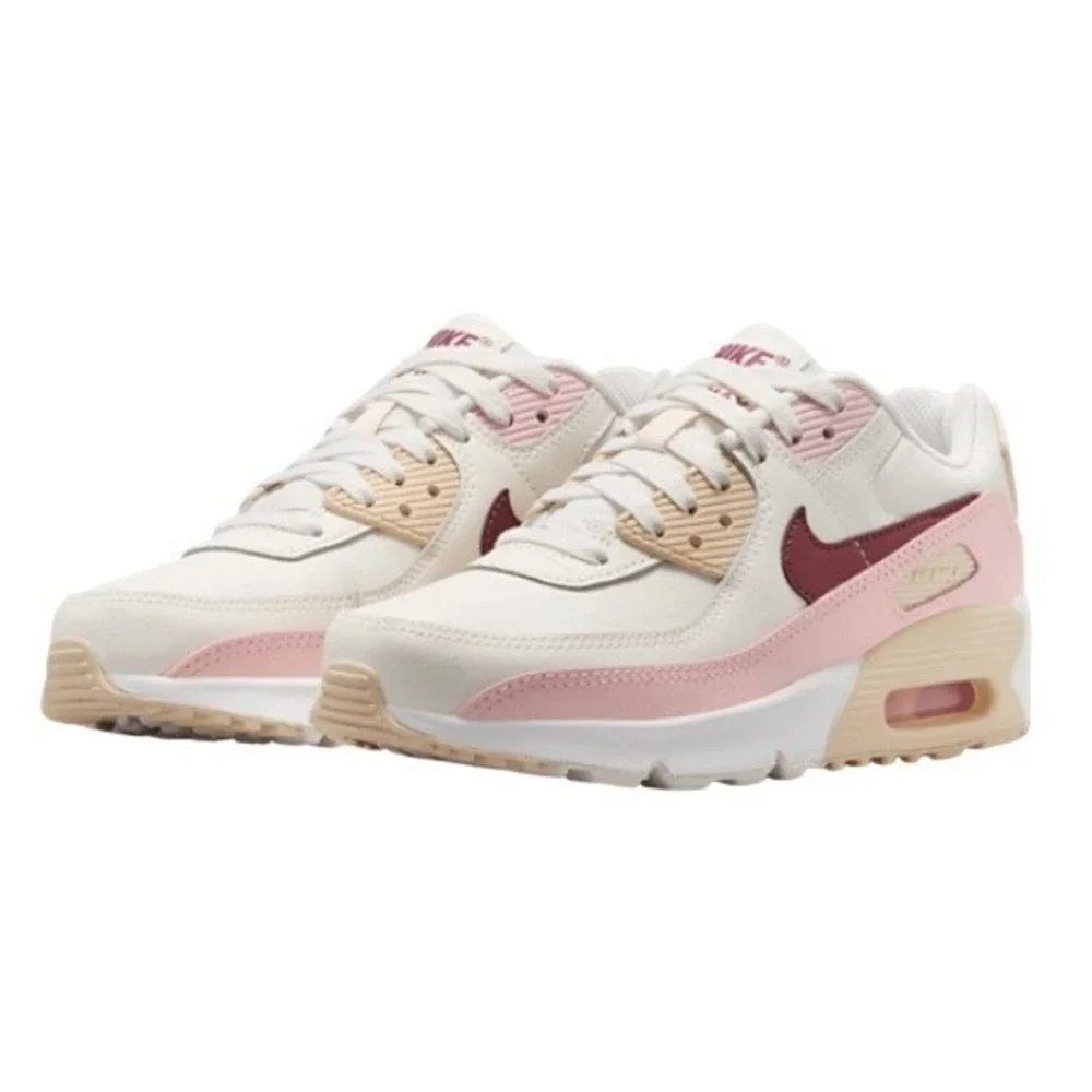 Nike Air‎ Max 90 Girls Phantom/Echo Pink/Sail/Dark Team Red Size 1.5